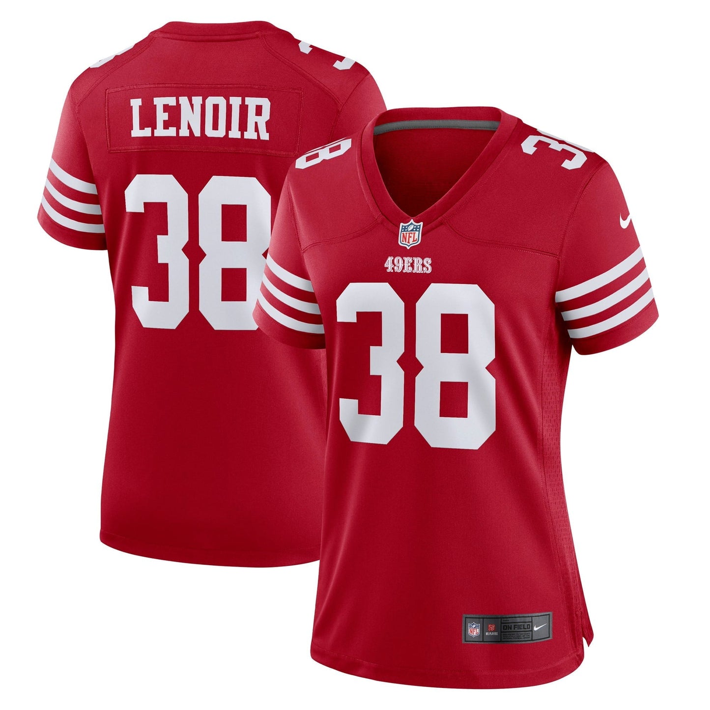 Women's Nike Deommodore Lenoir Scarlet San Francisco 49ers Game Player Jersey
