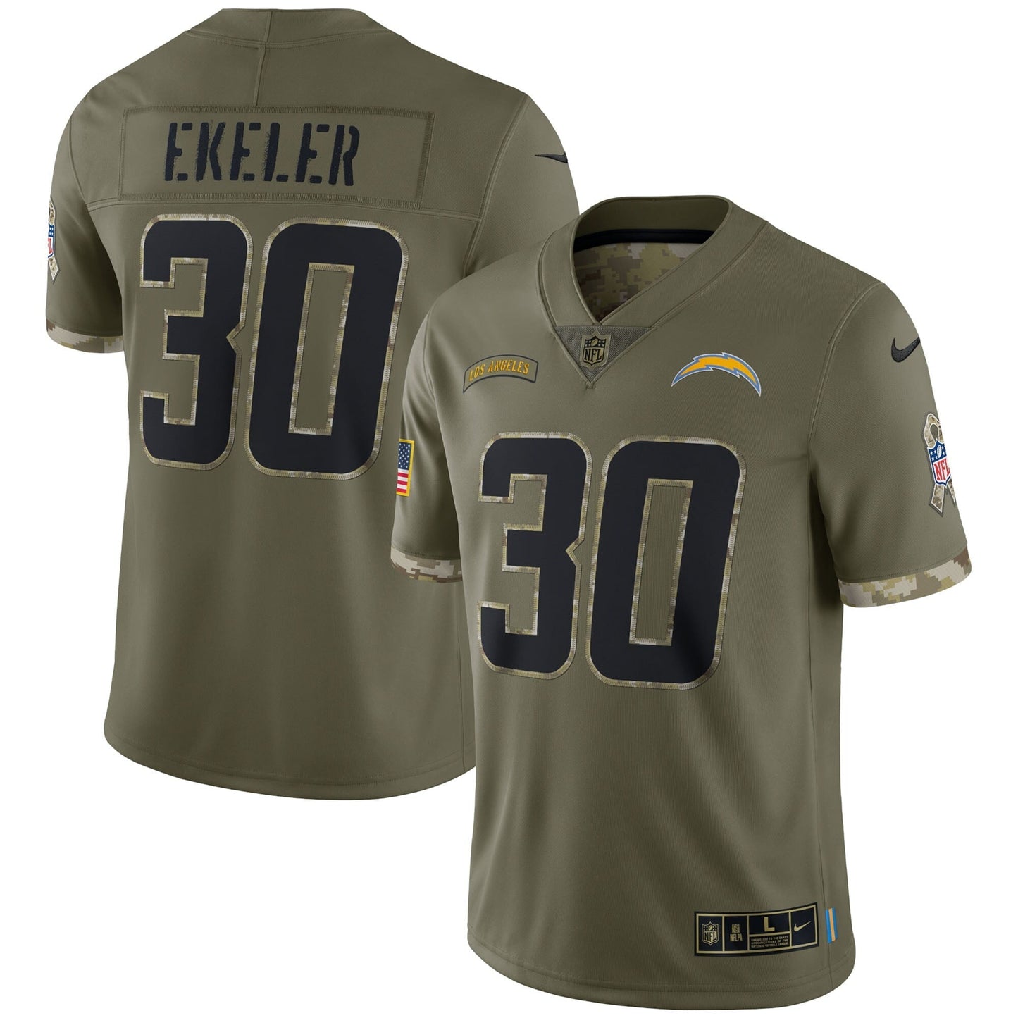 Men's Nike Austin Ekeler Olive Los Angeles Chargers 2022 Salute To Service Limited Jersey