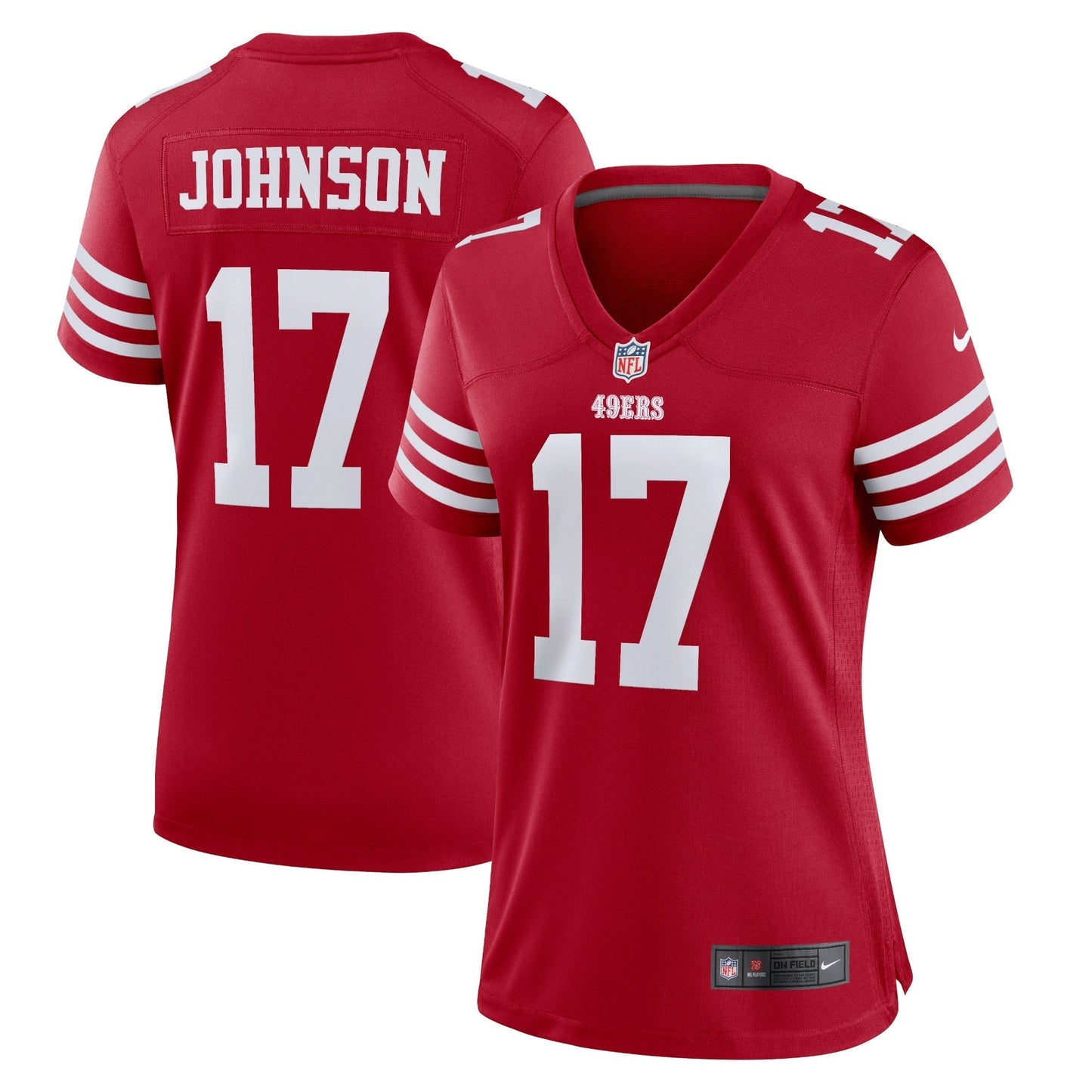 Women's Nike Josh Johnson Scarlet San Francisco 49ers Home Game Player Jersey
